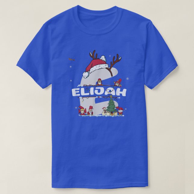 Camiseta Elijah Navidades con Elijah Nombre para navidades  (Diseño del anverso)