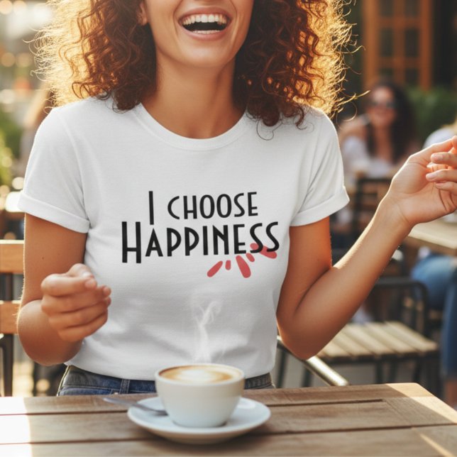 Camiseta Elijo la Felicidad Cita Positiva Gráfico Minimalis (Subido por el creador)