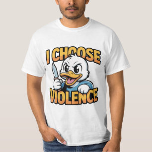 Camiseta Elijo la Violencia – Divertido Meme de Pato Enojad