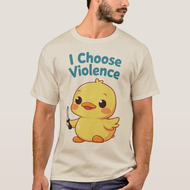 Camiseta Elijo Violencia - Divertido diseño digital paródic (Anverso)