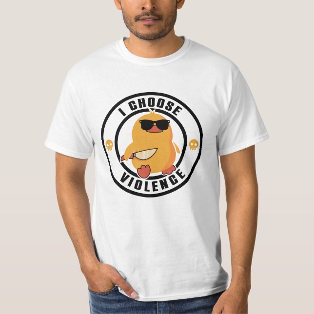 Camiseta Elijo Violencia Divertido Pato (Anverso)