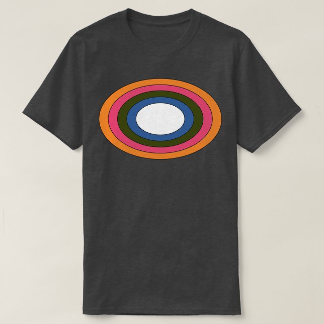 Camiseta Elipse de arcoiris retro vintage (Diseño del anverso)