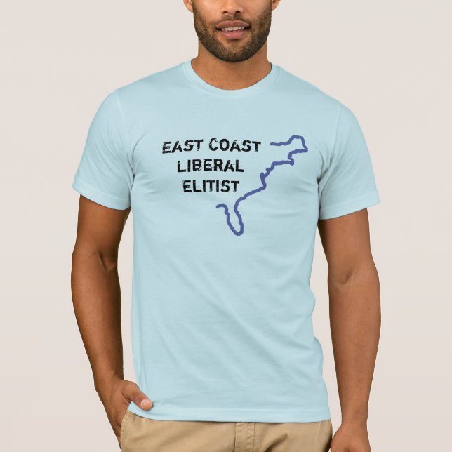 Camiseta Elitista liberal de la costa este - S/S azul (Anverso)