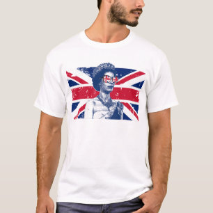 Camiseta Elizabeth Bandera Británica Reina De Inglaterra