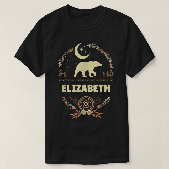 Camiseta Elizabeth Name Boho Floral Personalized Mama Bear  (Diseño del anverso)