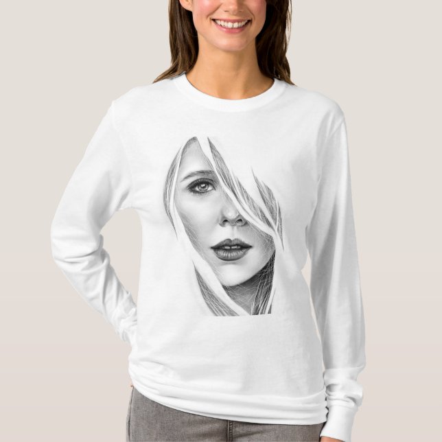 Camiseta Elizabeth olsen Basic Long Sleeve T-Shirt (Anverso)