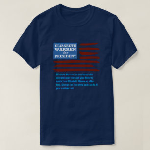 Camiseta Elizabeth Warren para presidente con personalizabl