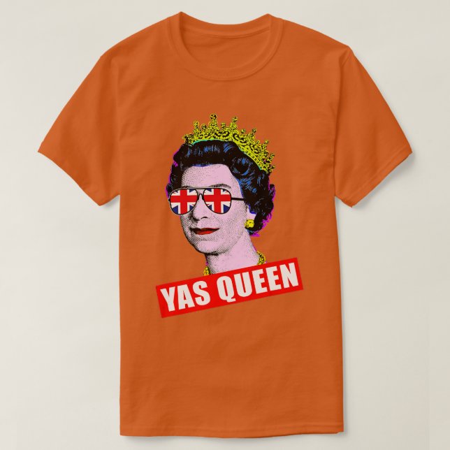 Camiseta Elizabeth Yas Reina con gafas de sol Reina de Ingl (Diseño del anverso)