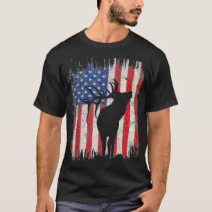 Camiseta Elk American USA Flag Patriotic 4 De Julio