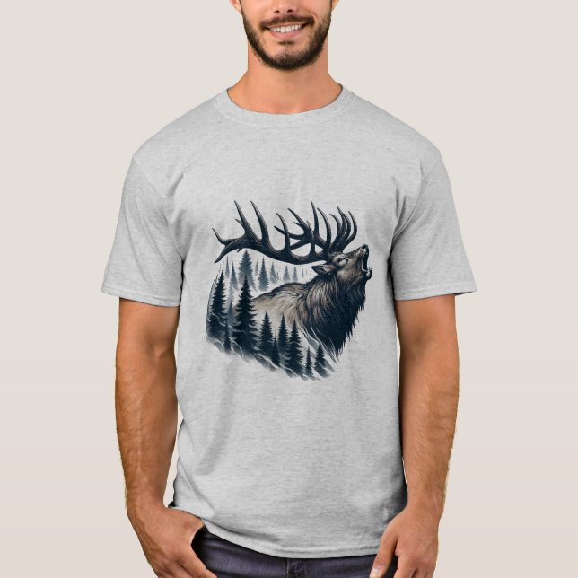 Camiseta Elk Regal, vida salvaje majestuosa (Anverso)