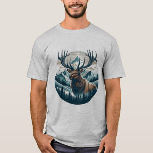 Camiseta Elk Regal, vida salvaje majestuosa