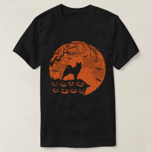 Camiseta Elkhound Noruego Y Moon Halloween Perro Lover