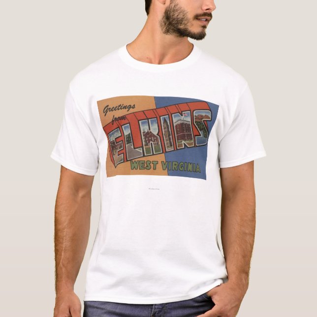 Camiseta Elkins, Virginia Occidental - escenas grandes de (Anverso)