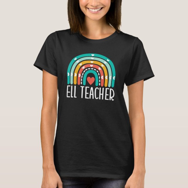 Camiseta ELL Profesora Rainbow English Language Learner ELL (Anverso)