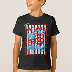 Camiseta Ella Ama A Jesús Y A Estados Unidos También Cristi