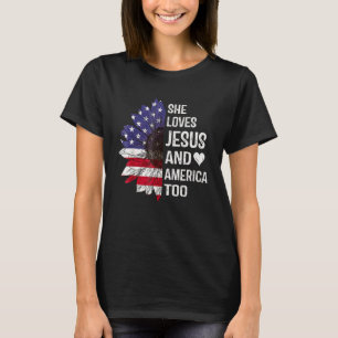 Camiseta Ella Ama a Jesús Y a Estados Unidos También Giraso