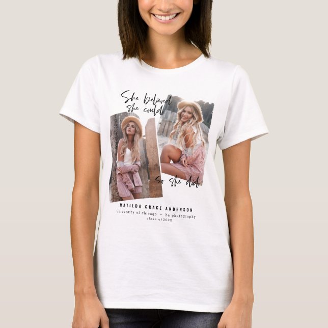 Camiseta Ella creía que podía así que se graduó (Anverso)