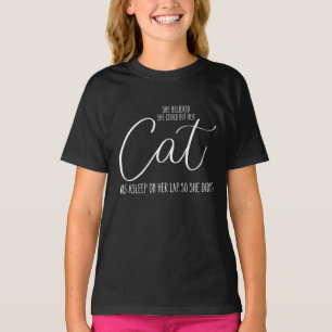 Camiseta Ella creía que podía pero su gato estaba dormido e