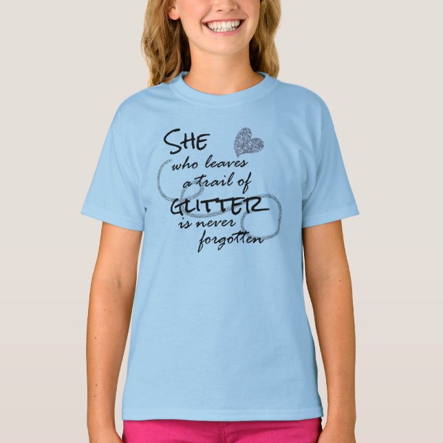 Camiseta Ella deja un rastro de cita Purpurina (Anverso)