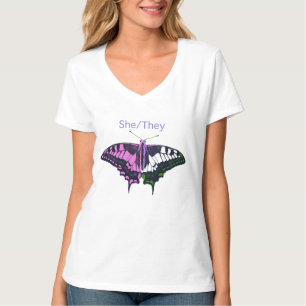 Camiseta Ella/Ellas Mariposa de cola tortuga no binaria
