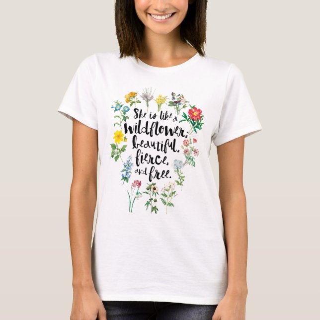 Camiseta "Ella es como una flor silvestre..." Boho ruso (Anverso)