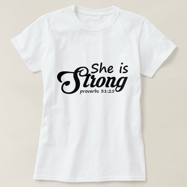 Camiseta Ella Es Fuerte - Cristiano (Diseño del anverso)