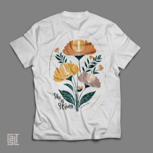 Camiseta Ella es Fuerte Salmo Boho Cristiano Inspirador T