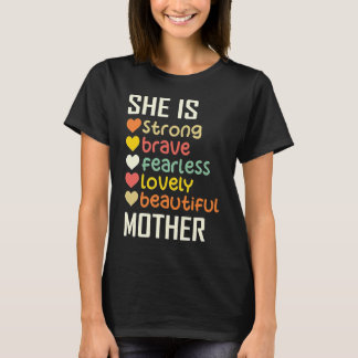 Camiseta Ella Es Fuerte Valiente Intrépida Adorable Madre R