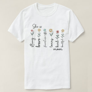 Camiseta Ella Es Fuerte Valiente Madre Amorosa – Diseño de