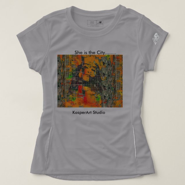 Camiseta Ella es la ciudad...ropa activa femenina (Diseño del anverso)