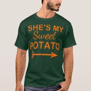 Camiseta Ella es mi batata dulce I Yam Parejas Acción de Gr