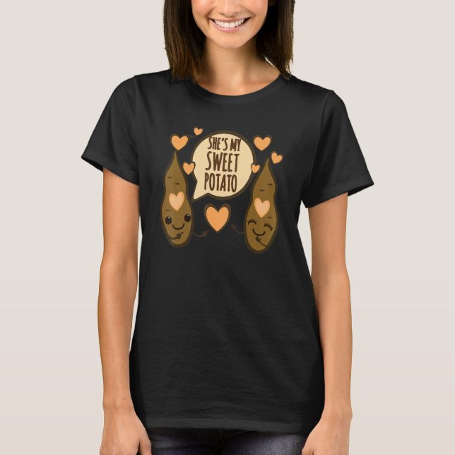 Camiseta Ella es mi batata dulce I Yam Set Couples Thanksgi (Anverso)