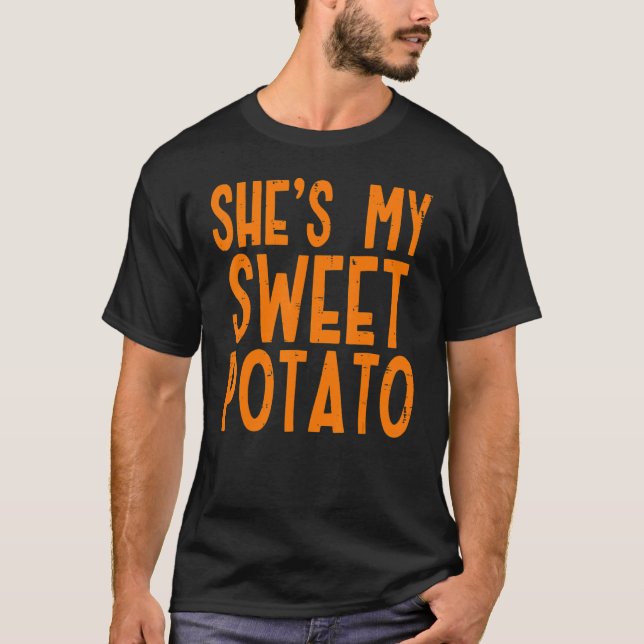 Camiseta Ella es mi batata dulce I Yam Set Couples Thanksgi (Anverso)