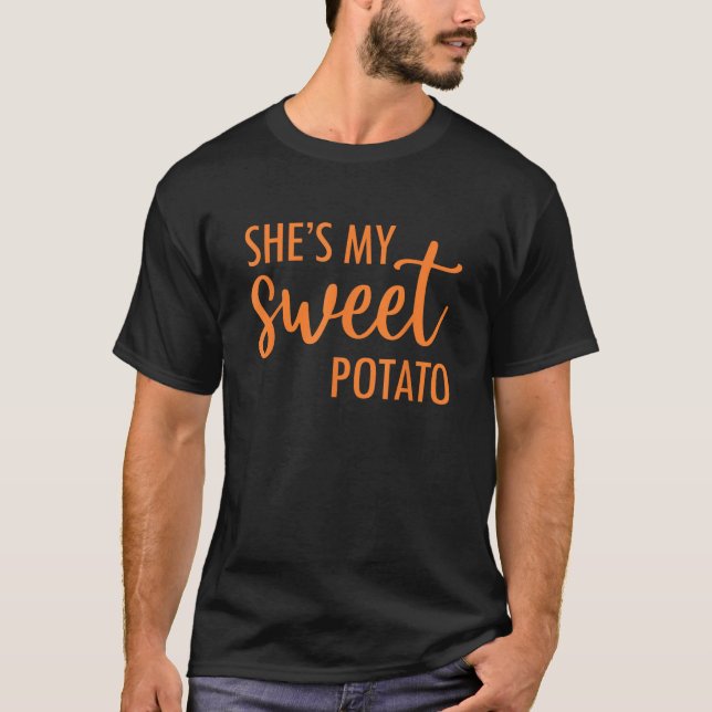 Camiseta Ella es mi batata dulce yo Yam Valentine Thanksgiv (Anverso)
