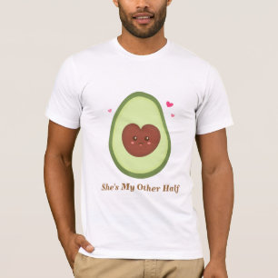 Camiseta Ella es mi media naranja, aguacate adorable