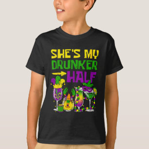 Camiseta Ella es mi mitad más borracha Fiesta de bebida de