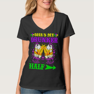 Camiseta Ella Es Mi Pareja Secadora Medio Mardi Gras Bebida