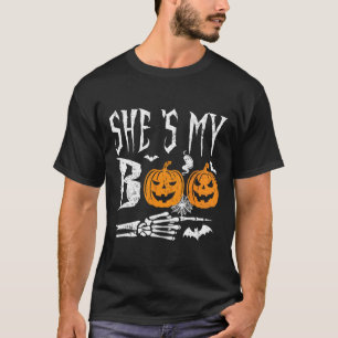 Camiseta Ella es mi partido de Halloween con calabaza de pi