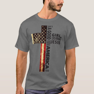 Camiseta Ella Es Una Buena Chica Ama A Su Mamá Ama A Jesús 