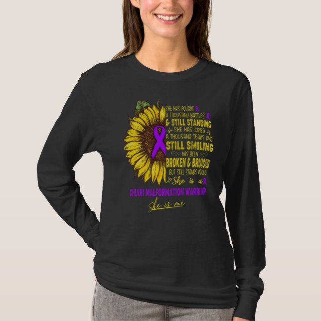 Camiseta Ella Es Una Guerrera De La Malformación De Chiari. (Anverso)