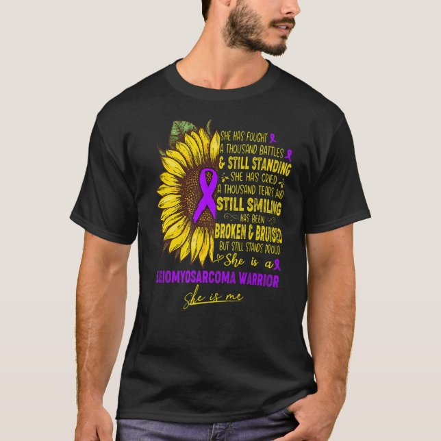 Camiseta Ella Es Una Guerrera De Leiomyosarcoma. Ella Es Yo (Anverso)
