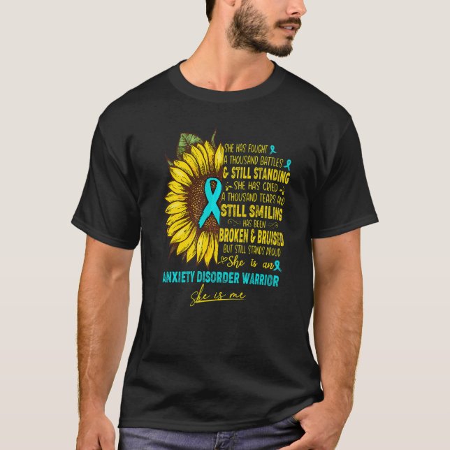 Camiseta Ella Es Una Guerrera Del Trastorno De Ansiedad Ell (Anverso)