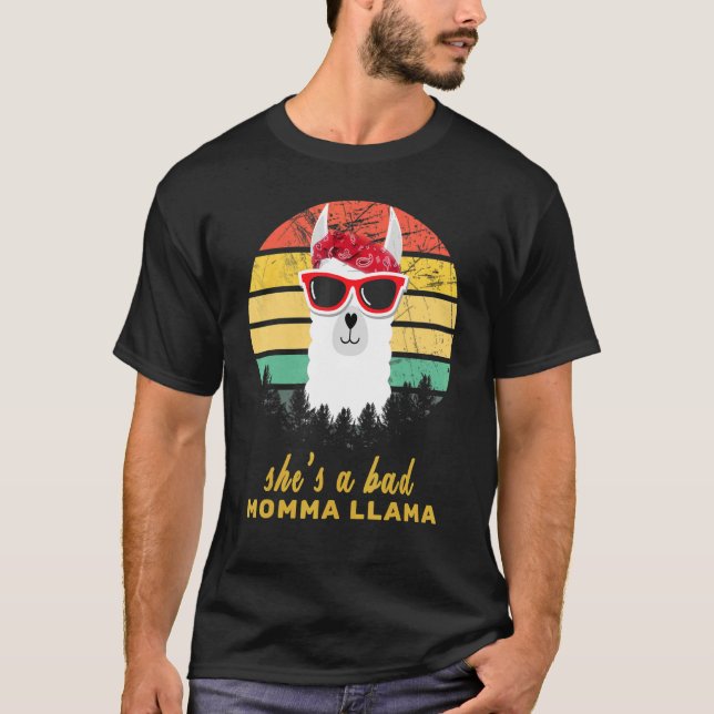 Camiseta Ella es una mala mami llamada fuuny llama (Anverso)