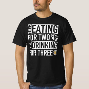 Camiseta Ella está comiendo para dos - estoy bebiendo para