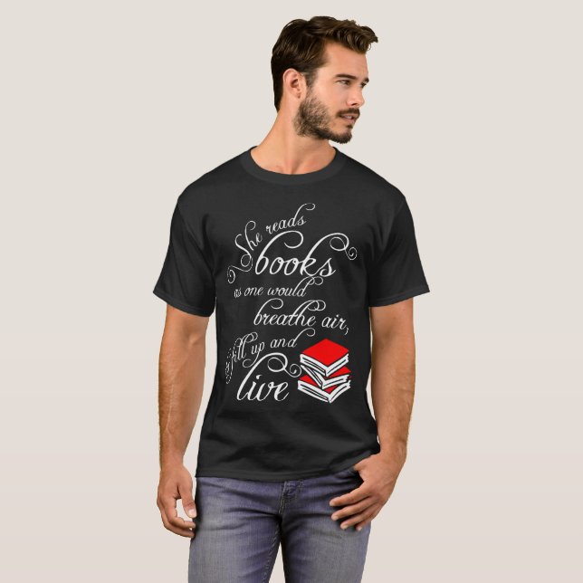 Camiseta Ella lee los libros mientras que uno respira el (Anverso completo)