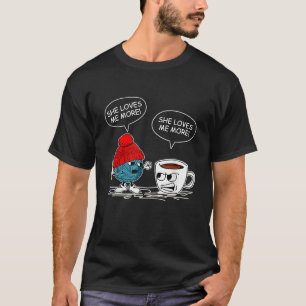 Camiseta Ella Me Ama Más Hilo De Ganchillo Y Café Divertido