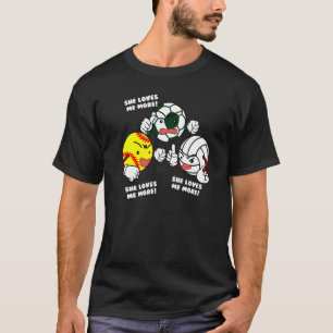 Camiseta Ella Me Ama Más Juego De Voleibol De Fútbol De Sof