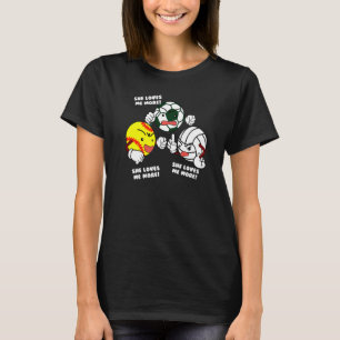 Camiseta Ella Me Ama Más Juego De Voleibol De Fútbol De Sof