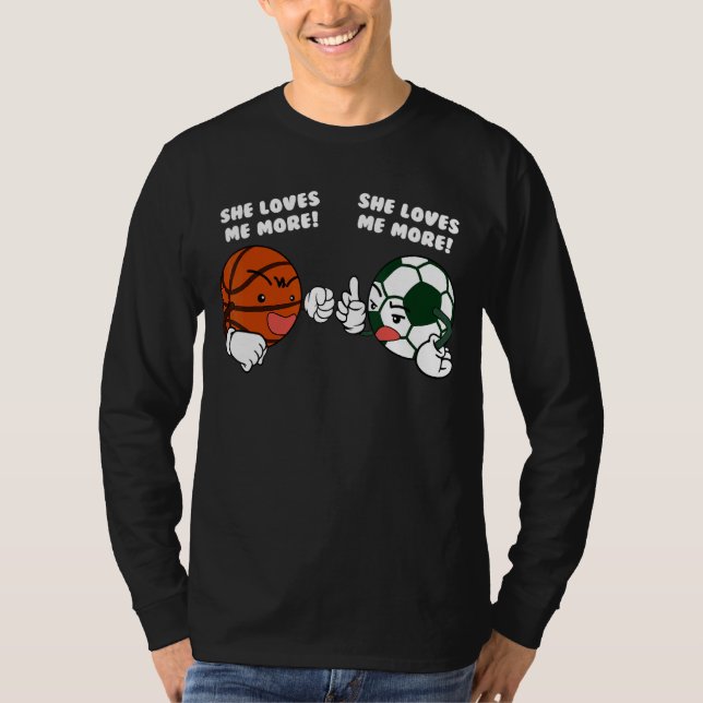 Camiseta Ella me ama más jugador de baloncesto (Anverso)