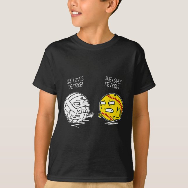Camiseta Ella me ama más voleibol suave  (Anverso)